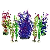 foto Piante Artificiali Acquario Ornamenti kit, PietyPet Grande Pianta Artificiale Accessori per Acquario Decorazioni, 7 pezzi viola, miglior prezzo EUR 18,96, bestseller 2024