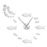 Foto PJKOPK Acryl-DIY-Wanduhr, Fisch-Silhouette, stille einfache kreative Wanduhr, Aquarium, Kindergarten, Zuhause, Schlafzimmer, Wohnzimmer-Dekoration, bester Preis 61,87 €, Bestseller 2025