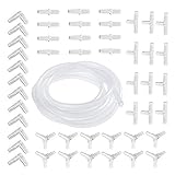 Foto Kingrun 48 Piezas de Conector de Aire para Acuario Y T L I + 5M 4 x 6mm Suave Manguera de Bomba de Aire para Acuario, Juego de Accesorios de Bomba de Aire para Acuario y Pecera, mejor precio 11,59 €, éxito de ventas 2025