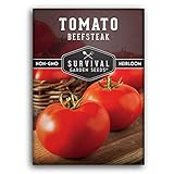 Photo Survival Garden Seeds - Beefsteak Tomato Seed for Planting - Packet with Instructions to Plant and Grow Delicious Tomatoes in Your Home Vegetable Garden - Non-GMO Heirloom Variety - 1 Pack, best price $4.99, bestseller 2024