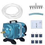 Photo SEAJOEWE Commercial Air Pump 25 Watt Single Outlet, 6 Valve Manifold for Aquarium, Fish Tank, Fountain, Pond & Hydroponics,635 GPH, Blue, best price $47.99, bestseller 2025