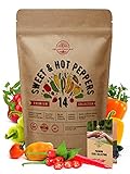 Photo 14 Sweet & Hot Peppers Seeds Variety Pack 700 Seeds Non-GMO Peppers Seeds for Planting Outdoor & Indoor Home Gardening Anaheim Jalapeno Habanero Cayenne Serrano Poblano Cubanelle Pepperoncinis & More, best price $18.99 ($1.36 / Count), bestseller 2024