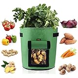 Foto Ulikey 2 Pcs Bolsas de Cultivo de Papa, Bolsa de Cultivo de Plantas, Maceta de Cultivo de Patata, con Ventana para en Jardin para Papa, Zanahoria, Tomate y Cebolla etc (2 Piezas Verde, 7 Galones), mejor precio 11,99 €, éxito de ventas 2025