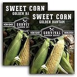 Photo Survival Garden Seeds - Golden Bantam Sweet Corn Seed for Planting - Packet with Instructions to Plant and Grow Yellow Corn on The Cob Your Home Vegetable Garden - Non-GMO Heirloom Variety - 2 Pack, best price $7.99 ($4.00 / Count), bestseller 2025