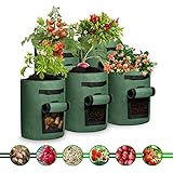 Foto HOUSE DAY Bolsas de Cultivo de Papa, Bolsa para Plantar Vegetales con Ventana, Maceta de Cultivo de Patata, con Ventana para en Jardin para Papa, Zanahoria, Tomate y Cebolla (5 Piezas, 10 Galones), mejor precio 32,99 €, éxito de ventas 2025