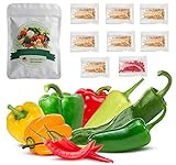 Photo Non-GMO Sweet Hot Pepper Seeds for Planting- 8 Heirloom Pepper Seeds Varieties Pack- Serrano, Anaheim, Cayenne, Habanero, Jalapeno, Ancho Poblano, Hungarian Hot Wax, Bell Pepper for Garden, best price $7.99, bestseller 2024