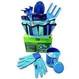 Foto Queta Juego de Herramientas de jardinería para niños 6 Piezas Set Kids Gardening Toys con regadera Guantes Pala rastrillo Juguete de Jardinería Al Aire Libre con Bolsa (azul), mejor precio 21,66 €, éxito de ventas 2024