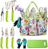 Photo NAYE Garden Tool Set,Cute Gardening Gifts for Women,Birthday Gifts for Mom,Heavy Duty Tool Kit with Gardening Gloves,Garden Tote,Kneeling Pad,Hand Pruner,Trowel,Hand Rake,Weeder,Fork,Transplanter, best price $35.99, bestseller 2025