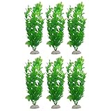 Foto Elehui 6 plantas de pecera, plantas artificiales de plástico verde, plantas de acuario, decoración de pecera, arrecifes de montaña, cueva de roca segura para todos los peces (verde), mejor precio 19,71 €, éxito de ventas 2025