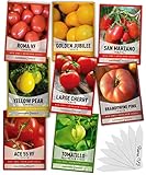 Photo Heirloom Tomatoes for Planting 8 Variety Pack, San Marzano, Roma VF, Large Cherry, Ace 55 VF, Yellow Pear, Tomatillo, Brandywine Pink, Golden Jubilee Tomato Seeds for Garden Non GMO Gardeners Basics, best price $15.95 ($1.99 / Count), bestseller 2025