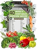 Photo Ultimate Set of 40 Vegetable and Herb Seeds Packets for Planting Outdoors and Indoors - Good for Hydroponic Garden - Heirloom and Non GMO - Tomatoes, Cucumber, Bell Pepper, Chives, Cilantro and Others, best price $38.83 ($0.97 / Count), bestseller 2025