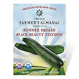 Photo The Old Farmer's Almanac Heirloom Summer Squash Seeds (Black Beauty Zucchini) - Approx 60 Seeds, best price $4.29 ($17.38 / Ounce), bestseller 2025