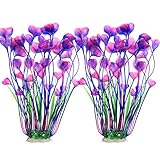 Photo JIH Plastic Plants for Aquarium,Tall Artificial Plants for Fish Tank Decor 15.6 Inch (2 Pcs) (Purple), best price $12.78, bestseller 2024