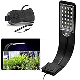 Foto CPROSP LED Aquarium Beleuchtung Super Slim,Aquariumbeleuchtung mit Clip, mit Weiß und Blau Licht, 2,5A, Schwarzes Aussehen, bester Preis 17,59 €, Bestseller 2024