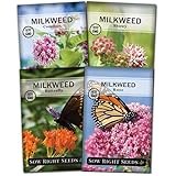 Photo Sow Right Seeds - Milkweed Seed Collection; Varieties Included: Butterfly, Common, and Showy Milkweed, Attracts Monarch and Other Butterflies to Your Garden; Non-GMO Heirloom Seeds;, best price $10.99, bestseller 2024