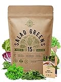 Photo 15 Lettuce & Salad Greens Seeds Variety Pack 7500+ Non-GMO Heirloom Lettuce Seeds for Planting Indoors & Outdoors Garden, Hydroponics, Aerogarden - Arugula, Kale, Spinach, Swiss Chard, Lettuce & More, best price $16.99 ($0.00 / Count), bestseller 2024