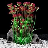 Photo QUMY Large Aquarium Plants Artificial Plastic Fish Tank Plants Decoration Ornament for All Fish (B-Red), best price $11.99, bestseller 2024