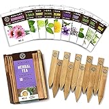 Photo Herb Garden Seeds for Planting - 10 Medicinal Herbs Seed Packets Non GMO, Wood Gift Box, Plant Markers - Herbal Tea Gifts for Tea Lovers, Herb Growing Kit Indoor Garden Starter Kit, best price $19.90 ($1.99 / Count), bestseller 2024