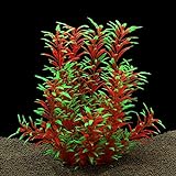 Photo QUMY Large Aquarium Plants Artificial Plastic Fish Tank Plants Decoration Ornament for All Fish 12.6 inch Tall 7.09 inch Wide (Wine Red), best price $9.99, bestseller 2024
