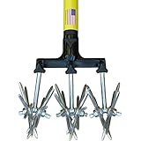 Photo Rotary Cultivator Tool - 40” to 60” Telescoping Handle - Reinforced Tines - Reseeding Grass or Soil Mixing - All Metal, No Plastic Structural Components - Cultivate Easily, best price $39.99, bestseller 2024