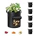 Cavisoo 5-Pack 10 Gallon Potato Grow Bags, Garden Planting Bag with Durable Handle, Thickened Nonwoven Fabric Pots for Tomato, Vegetable and Fruits new 2022