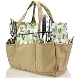 Photo Garden Tool Tote Bag for Women - Canvas Gardening Tool Organizer with Deep Pockets for Gardener Regular Size Tools Storage, Heavy Duty Cloth, Excellent Gift for Family & Friends 1 Pcs, best price $14.99, bestseller 2024