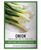 Photo Green Onion Seeds for Planting - Tokyo Long White Bunching is A Great Heirloom, Non-GMO Vegetable Variety- 200 Seeds Great for Outdoor Spring, Winter and Fall Gardening by Gardeners Basics, best price $4.95, bestseller 2024