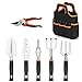 KUBABA Garden Tools Set 7 Pieces Heavy Duty Aluminum Gardening Kit with Soft Rubber Anti-Skid Ergonomic Handle with Storage Organizer Durable Storage Tote Bag Garden Gifts Tools for Men Women new 2022