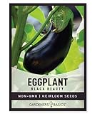 Photo Eggplant Seeds for Planting - Black Beauty Solanum melongena is A Great Heirloom, Non-GMO Vegetable Variety- 300 mg Seeds Great for Outdoor Spring, Winter and Fall Gardening by Gardeners Basics, best price $4.95, bestseller 2024