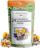 Photo 90,000+ Wildflower Seeds - Bulk Perennial Wild Flower Seeds Mix - 3oz Flower Garden Seeds for Attracting Bees, Birds & Butterflies - 24 Variety Plant Seeds for Planting Outdoor Garden, best price $19.95 ($1.17 / Count), bestseller 2024