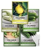 Photo Cucumber Seeds for Planting Outdoors 5 Variety Pack Armenian, Boston Pickling, Lemon, Spacemaster, Straight Eight Veggie Seeds by Gardeners Basics, best price $10.95, bestseller 2024