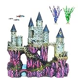 Photo PINVNBY Aquarium Resin Castle Decoration Fish Tank Driftwood Castle Cave Hideouts House Plants Supplies Accessories(Purple), best price $18.99, bestseller 2024