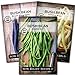 Sow Right Seeds - Tri Color Bush Bean Seed Collection for Planting - Individual Packets Contender, Royal Burgundy and Golden Wax Bush Beans, Non-GMO Heirloom Seeds to Plant a Home Vegetable Garden… new 2022