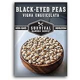 Photo Survival Garden Seeds - Blackeyed Pea Seed for Planting - Packet with Instructions to Plant and Grow Black Eyed Cowpeas in Your Home Vegetable Garden - Non-GMO Heirloom Variety, best price $4.99, bestseller 2024
