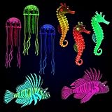 Photo 8 Pieces of Luminous Aquarium Decoration Silicone Decoration Artificial Fluorescent Jellyfish Luminous Lionfish Seahorse Aquarium Decoration Silicone Aquarium Decoration Suitable for Aquarium, best price $15.59, bestseller 2024