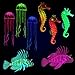 8 Pieces of Luminous Aquarium Decoration Silicone Decoration Artificial Fluorescent Jellyfish Luminous Lionfish Seahorse Aquarium Decoration Silicone Aquarium Decoration Suitable for Aquarium new 2024
