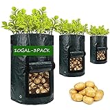 Photo Potato-Grow-Bags, Garden Vegetable Planter with Handles&Access Flap for Vegetables,Tomato,Carrot, Onion,Fruits,Potatoes-Growing-Containers,Ventilated Plants Planting Bag (3 Pack- 10gallons), best price $22.99, bestseller 2024