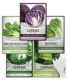 Photo Cabbage Seeds for Planting 5 Individual Packets Bok Choy, Michihili (Napa) Chinese Cabbage, Red, Golden Acre and Copenhagen Market Early for Your Non GMO Heirloom Vegetable Garden by Gardeners Basics, best price $10.95 ($2.19 / Count), bestseller 2024