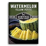 Photo Survival Garden Seeds - Yellow Petite Watermelon Seed for Planting - Packet with Instructions to Plant and Grow Small Yellow Watermelons in Your Home Vegetable Garden - Non-GMO Heirloom Variety, best price $4.99, bestseller 2024