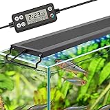Photo hygger Auto On Off LED Aquarium Light, Full Spectrum Fish Tank Light with LCD Monitor, 24/7 Lighting Cycle, 7 Colors, Adjustable Timer, IP68 Waterproof, 3 Modes for 12