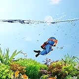 Photo MUNLIT Floating Fish Tank Decorations — Blue Fat Diver, Floating Device Fish Tank Accessories, Small Cartoon Aquarium Ornament and Toy, best price $9.99, bestseller 2024
