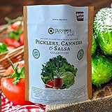 Photo Clovers Garden Picklers, Canners & Salsa Seed Kit – 20 Varieties, 100% Non GMO Open Pollinated Heirloom Vegetable, Herb Seed Vault for Planting – USA Grown Hand Packed for Home or Survival Garden, best price $19.97, bestseller 2024