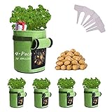 Photo Potato-Grow-Bags, 4 Pack 10 Gallon Felt Potatoes Growing Containers with Handles&Access Flap for Vegetables,Tomato,Carrot, Onion,Fruits,Plants Planting Bag Planter, best price $34.99, bestseller 2024