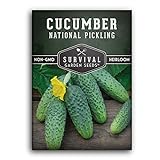 Photo Survival Garden Seeds - National Pickling Cucumber Seed for Planting - Packet with Instructions to Plant and Grow Cucumis Sativus in Your Home Vegetable Garden - Non-GMO Heirloom Variety, best price $4.99, bestseller 2024