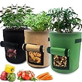 Photo Nicheo 3 Pcs 7 Gallon Grow Bag Easy to Harvest Planter Pot with Flap and Handles Garden Planting Grow Bags for Potato Tomato and Other Vegetables Breathable Nonwoven Fabric Cloth, best price $19.99, bestseller 2024