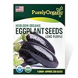 Photo Purely Organic Products Purely Organic Heirloom Eggplant Seeds (Long Purple) - Approx 220 Seeds, best price $4.39 ($124.36 / Ounce), bestseller 2024
