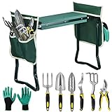 Photo EAONE Garden Kneeler and Seat Foldable Garden Bench Stool with Soft Kneeling Pad, 6 Garden Tools, Tool Pouches and Gardening Glove for Men and Women Gardening Gifts, Protecting Your Knees & Hands, best price $59.99, bestseller 2024