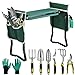 EAONE Garden Kneeler and Seat Foldable Garden Bench Stool with Soft Kneeling Pad, 6 Garden Tools, Tool Pouches and Gardening Glove for Men and Women Gardening Gifts, Protecting Your Knees & Hands new 2024