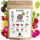 Photo Seedra 9 Radish Seeds Variety Pack - 2500+ Non GMO, Heirloom Seeds for Indoor Outdoor Hydroponic Home Garden - Champion, German Giant, Watermelon, Daikon, French Breakfast, Cherry Belle & More, best price $13.56, bestseller 2024