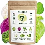 Photo Seedra 7 Cabbage Seeds Variety Pack - 2245+ Non GMO, Heirloom Seeds for Indoor Outdoor Hydroponic Home Garden - Golden & Red Acre, Cauliflower, Brussel Sprouts, Broccoli & More, best price $13.98, bestseller 2024